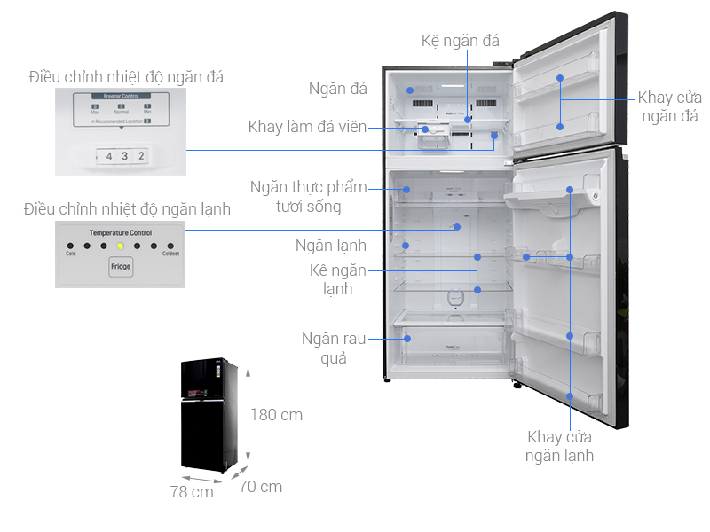 Tủ lạnh LG Inverter 506 lít GN-L702GB