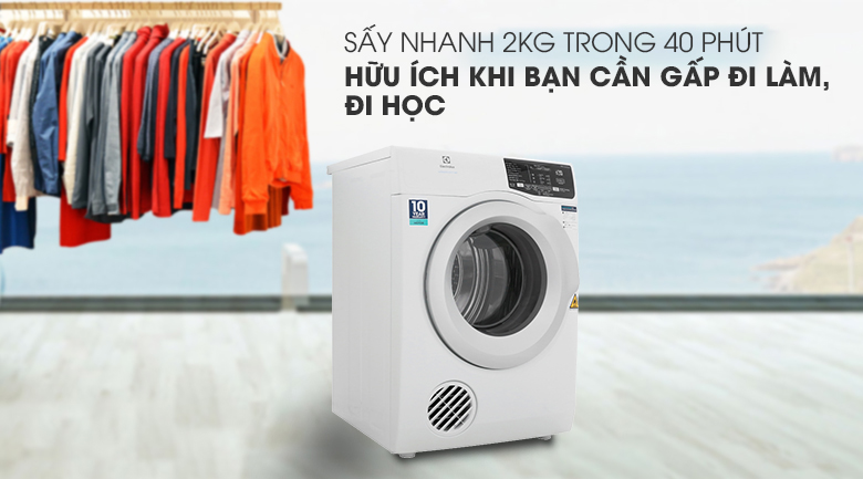 Máy Sấy 8kg Electrolux (EDV805JQWA) Lồng Ngang