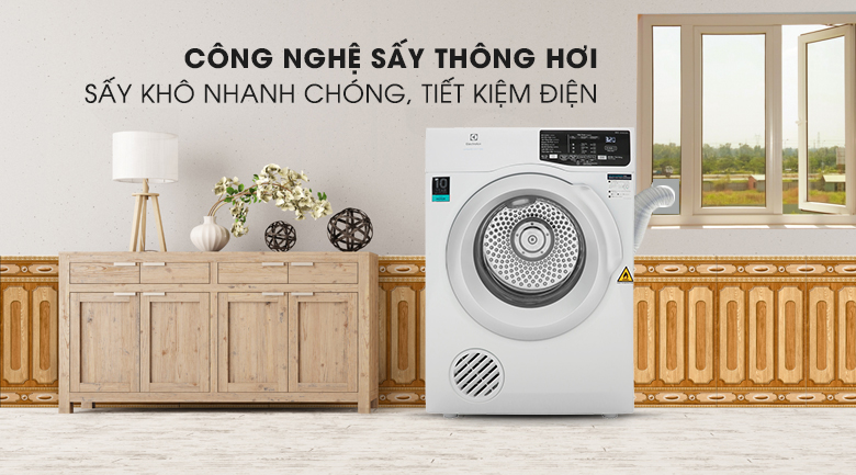 Máy Sấy 8kg Electrolux (EDV805JQWA) Lồng Ngang