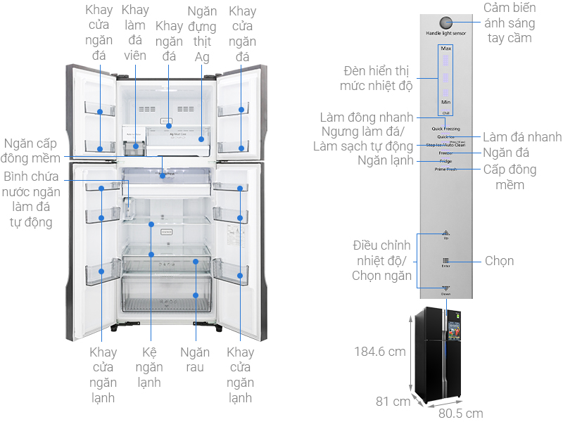 Tủ lạnh Panasonic Inverter 550 Lít (NR-DZ600GXVN)